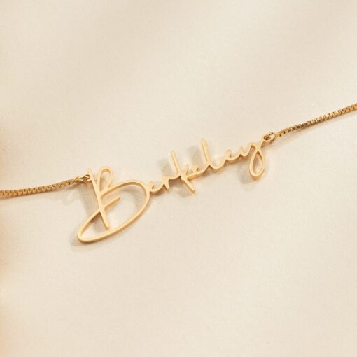 Personalized Name Necklace 18K Gold Plated - Custom Silver Nameplate Necklace - Christmas Item for Her - Image 4
