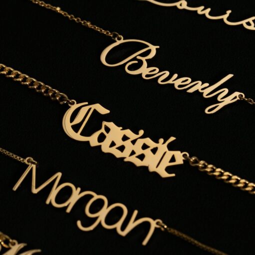 Personalized Name Necklace - Custom Gold Script, Mother's Day Item, Bridesmaid Jewelry - Image 4