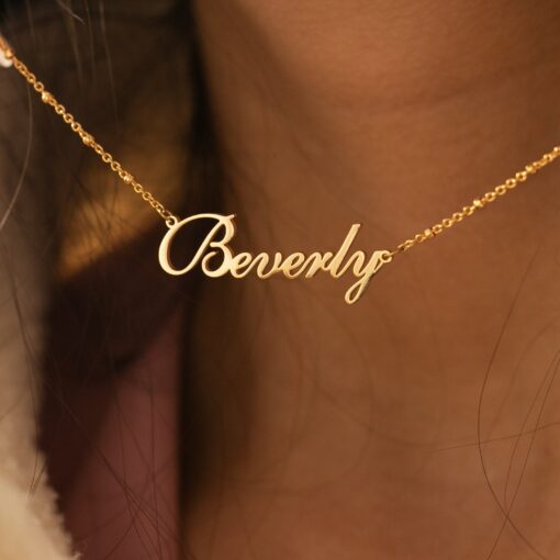Personalized Name Necklace - Custom Gold Script, Mother's Day Item, Bridesmaid Jewelry - Image 5