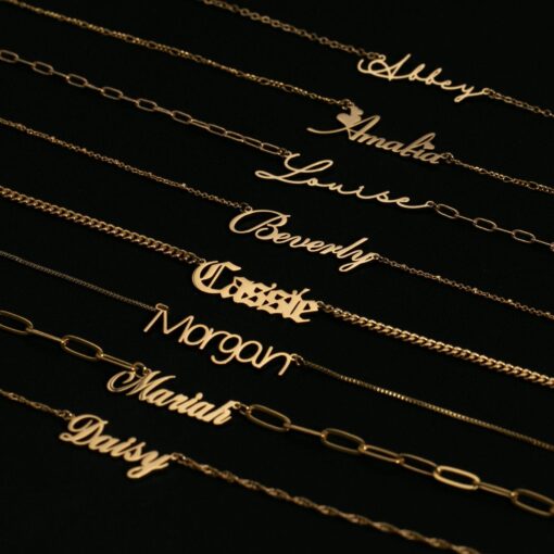 Personalized Name Necklace - Custom Gold Script, Mother's Day Item, Bridesmaid Jewelry - Image 3