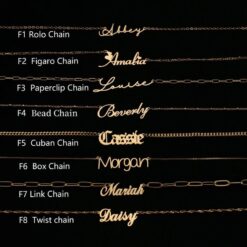 Personalized Name Necklace - Custom Gold Script, Mother's Day Item, Bridesmaid Jewelry