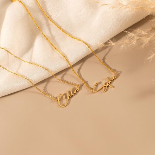 Personalized Name Necklace Gold - Custom Jewelry Item for Mom, Bridesmaids, Women - Mother's Day Present - Image 4