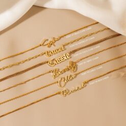 Personalized Name Necklace Gold - Custom Jewelry Item for Mom, Bridesmaids, Women - Mother's Day Present