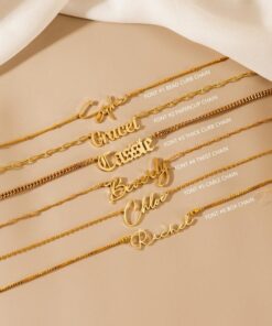 Personalized Name Necklace Gold - Custom Jewelry Item for Mom, Bridesmaids, Women - Mother's Day Present