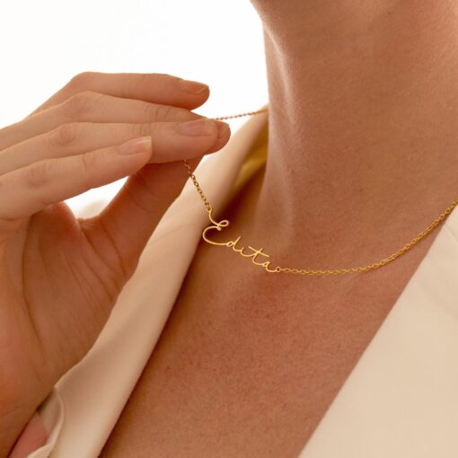 Personalized Name Necklace Gold - Custom Jewelry Item for Mom, Bridesmaids, Women - Mother's Day Present - Image 2
