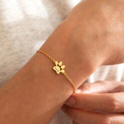 Personalized Paw Print Bracelet - Engraved Name Bracelet for Mom - Pet Memorial Jewelry - Mother's Day Item