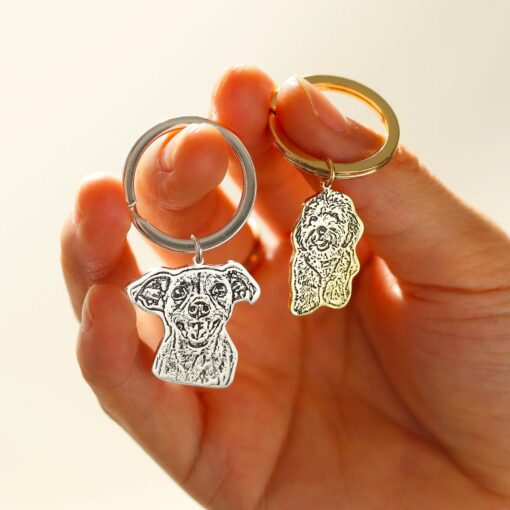 Personalized Pet Photo Keychain - Custom Engraved Dog Cat Memorial Keyring - Pet Loss Item for Mom - Christmas Item for Pet Lovers - Image 3