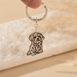 Personalized Pet Photo Keychain - Custom Engraved Dog Cat Memorial Keyring - Pet Loss Item for Mom - Christmas Item for Pet Lovers