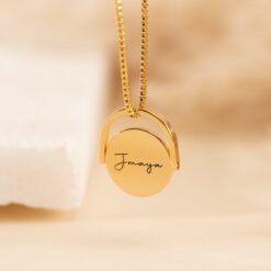 Personalized Spinner Necklace - Custom Name Fidget Jewelry - Anxiety Relief - Engraved Initial Memorial Item - Sterling Silver