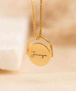 Personalized Spinner Necklace - Custom Name Fidget Jewelry - Anxiety Relief - Engraved Initial Memorial Item - Sterling Silver