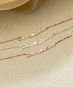 Personalized Two Name Necklace with Heart - Custom Couple Necklace - Sterling Silver - Anniversary Item for Her - Christmas Item