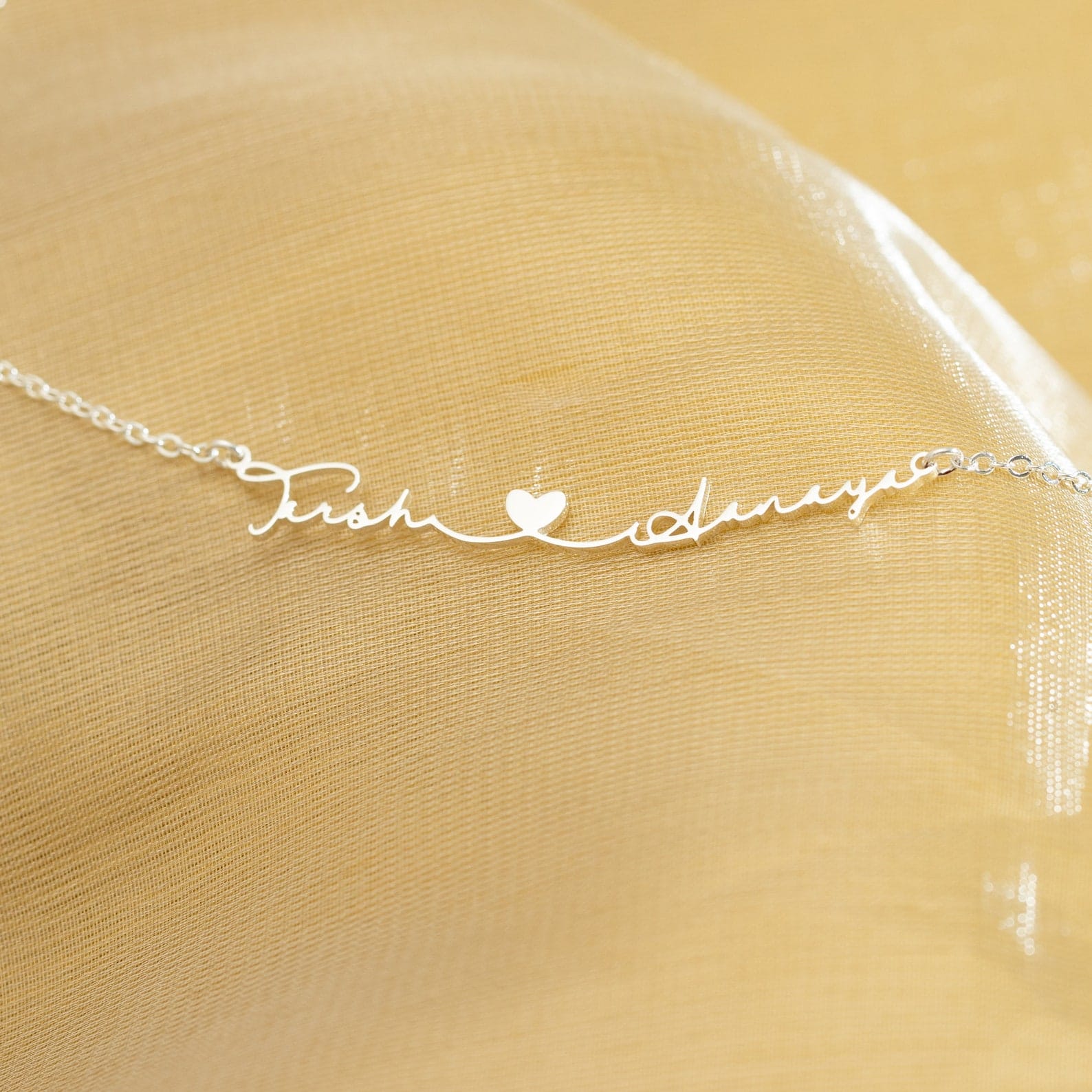 Personalized Two Name Necklace with Heart - Custom Couple Necklace - Sterling Silver - Anniversary Item for Her - Christmas Item - Image 5