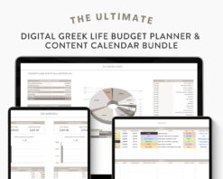 Greek Life Budget Planner & Content Calendar Digital Bundle _ Google Sheets Sorority + Fraternity Finance Tracker